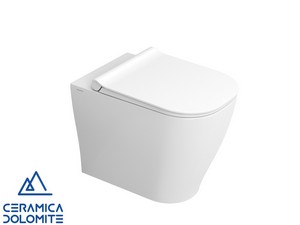 ITALIA RIMLESS BACK-TO-WALL PAN WITH SHIFTED DRAIN GLOSSY WHITE