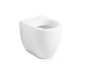 Stand-WC FLO 48 cm, platzsparend, Spülrandlos, Weiß glänzend