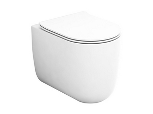 WC à poser Solana rimless, 52x36 cm adossé au mur blanc brillant à économie d'eau