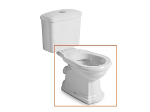 WC monobloc Retro 72x38,5 cm non adossé au mur sortie horizontale blanc brillant