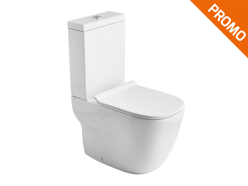 Wild Close Coupled Rimless Sanitary Ware Glossy White