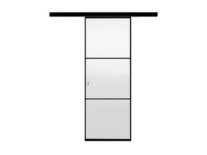 Open Frame Sliding Doors With Glass Panel Black Ash