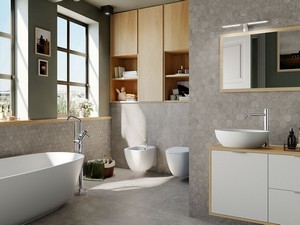 Rectified Bathroom Porcelain Tile - Must Grey 60x120