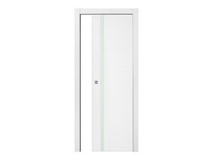 Legnotech Sliding Doors With Small Glass Panel White Ash