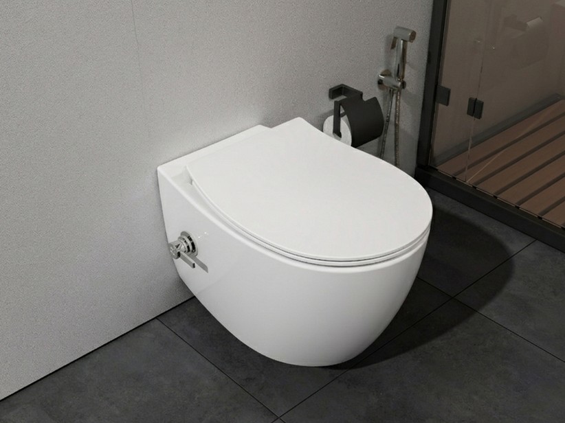 WC-Bidet suspendu double fonction Sentimenti Neo Rimless blanc brillant