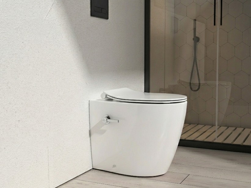 WC-Bidet à poser double fonction Sentimenti Neo Rimless blanc brillant