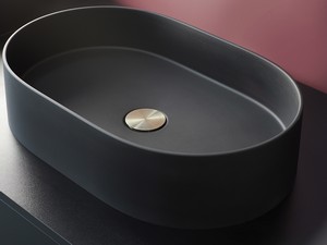 Aufsatzwaschbecken Silia 55x35 cm Granit Absolut Schwarz