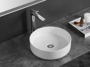 Sesia Washbasin Ø39,5Xh11,5 Ceramic Glossy White