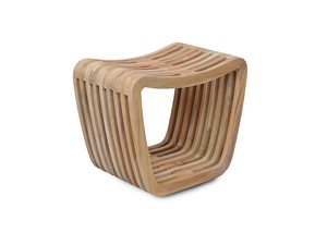 Badhocker Aldente aus gebogenem Teak