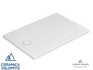 Dolomite Oltre 80x120 H4 Shower Tray Left Drain Ceramic White
