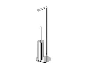 Spring Chrome 304 Stainless Steel Bathroom Floor Stand with Toilet Brush Holder and Toilet Paper Holder