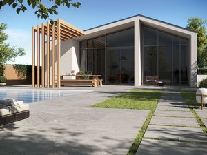 Alpes White Xout 20mm Rectified Outdoor Tile 60X60 Grey Stone Effect