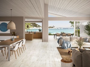 Boat White Stripped Wood Effect Porcelain Tile 20X120