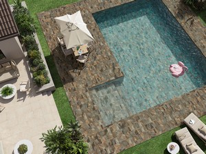 Brazil Sunset 20.5X41.5 Outdoor Gres Tile with Dark Stone Effect