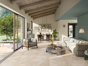 Carrelage Cardiff Sand 60x120 grès cérame effet ardoise beige