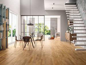 3 Strip Parquet Bleached Brushed Varnished Oak - Cheesecake Many