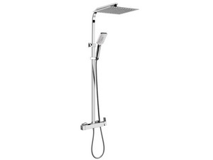 Elodie Square Shower Column with Mixer Chrome