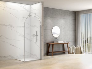 Walk-In-Dusche Epoque 8mm Klarglas 100xH210 Erw 98/100 cm mit Chrom- Dichtungsprofilen