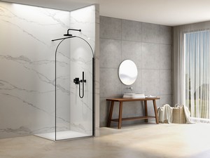 Shower Walk In Epoque 70 cm H210 Crystal 8 mm Transparent Effect with Matt Black Profile