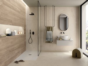 Elegance Breccia Tile 90X90 Gres Marble Effect Beige 3D