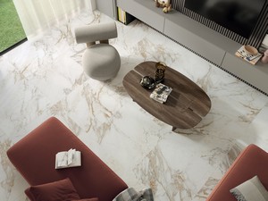 Elegance Calacatta Tile 90X90 Gres Marble Effect 3D