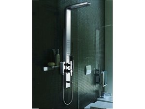 Colonne de douche/baignoire Gloria-T 2 jets hydro acier inox brillant effet miroir