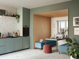 Panneau décoratif Hashi Doghe Rovere 392x1400 effet listels de bois clair