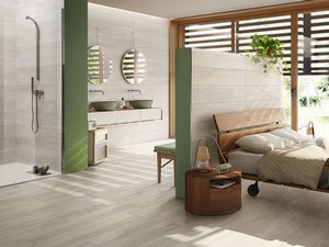 Carrelage Infinity White 20x120 grès cérame effet parquet blanc