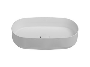 Vasque à poser Infinity elliptique 55x36 H12 céramique blanc mat