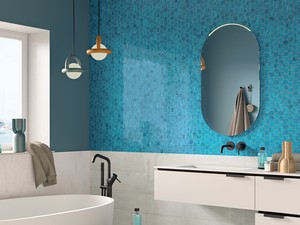 Intinta Acquamarina Hexagonal Mosaic 28,8X33,3 Glossy Turquoise Blue