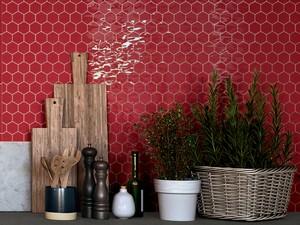 Intinta Rubino Hexagonal Mosaic 28,8X33,3 Glossy Red