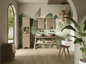 Standbadmöbel Kyoto 140 cm Basis für Aufsatzwaschbecken Natur Teak