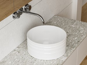 Bormida Countertop Washbasin Ø40xH18 cm in Glossy White Ceramic