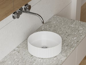 Tevere Countertop Washbasin Ø40,5xH12 cm in Glossy White Ceramic