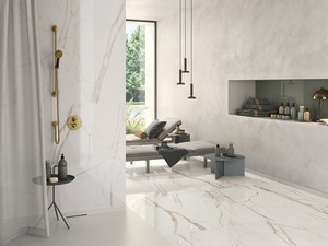 Luxor Gold Full Lapped Calacatta Marble Effect Porcelain Tile 60X120