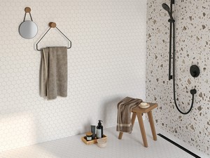 Mosaik Must Ice 29x27 Feinsteinzeug Zementoptik Weiß