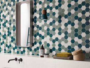 Mosaic Mykonos Hexagona Mix 29X27 Coloured Resin Effect Stoneware