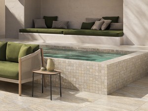 Nepal Sand 30X30 Quartzite Effect Mosaic Stoneware Beige