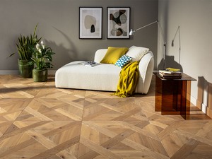 Natural Brushed Oak Coffered Parquet - Park Avenue Sable