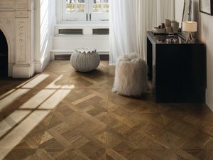 Coffered Parquet Brushed Oak Painted Gray - Skyfall Slate Grey