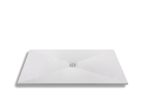 Petra Shower Tray 80X100 H2,5 Bushhammered White