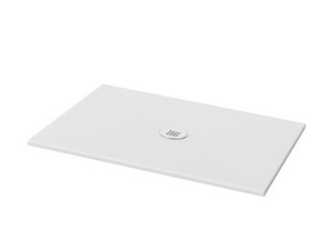 Paper Shower Tray 100x80 H2 cm in Matte Cotton White Ceramic