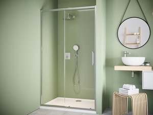 Brezza Sliding Door cm. 120Xh195 Glass 6mm Transparent Chrome