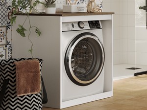 Qubo Washing Machine Cabinet Matrix White with Sherwood Top