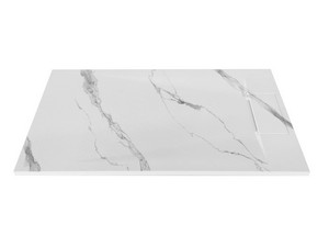 Rune Shower Tray 100X80 cm In Fiberglass Stone Effect White Carrara Marble Finish