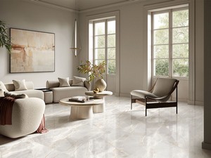 Samarcanda Ice Tile 60x120 Marble Effect Stoneware Polished Ice White